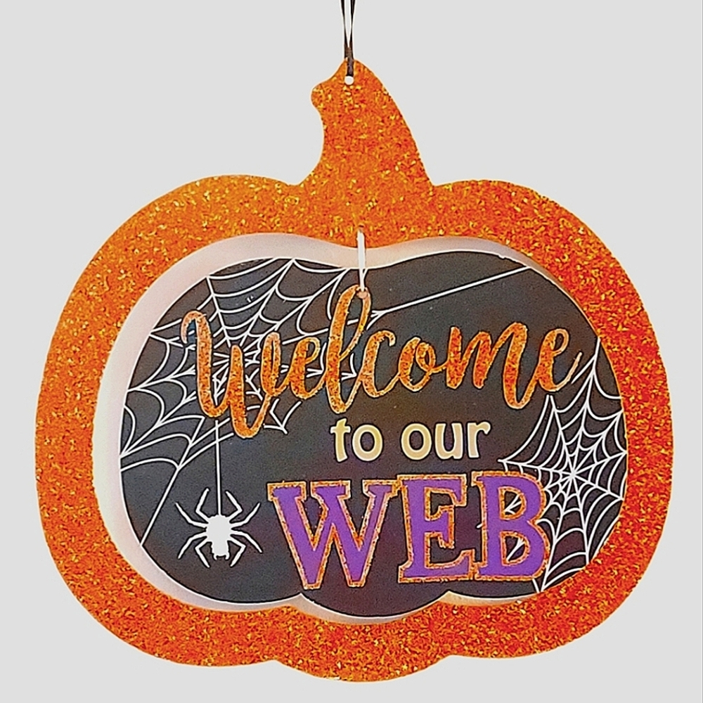 NWT: Halloween Pumpkin Welcome Sign